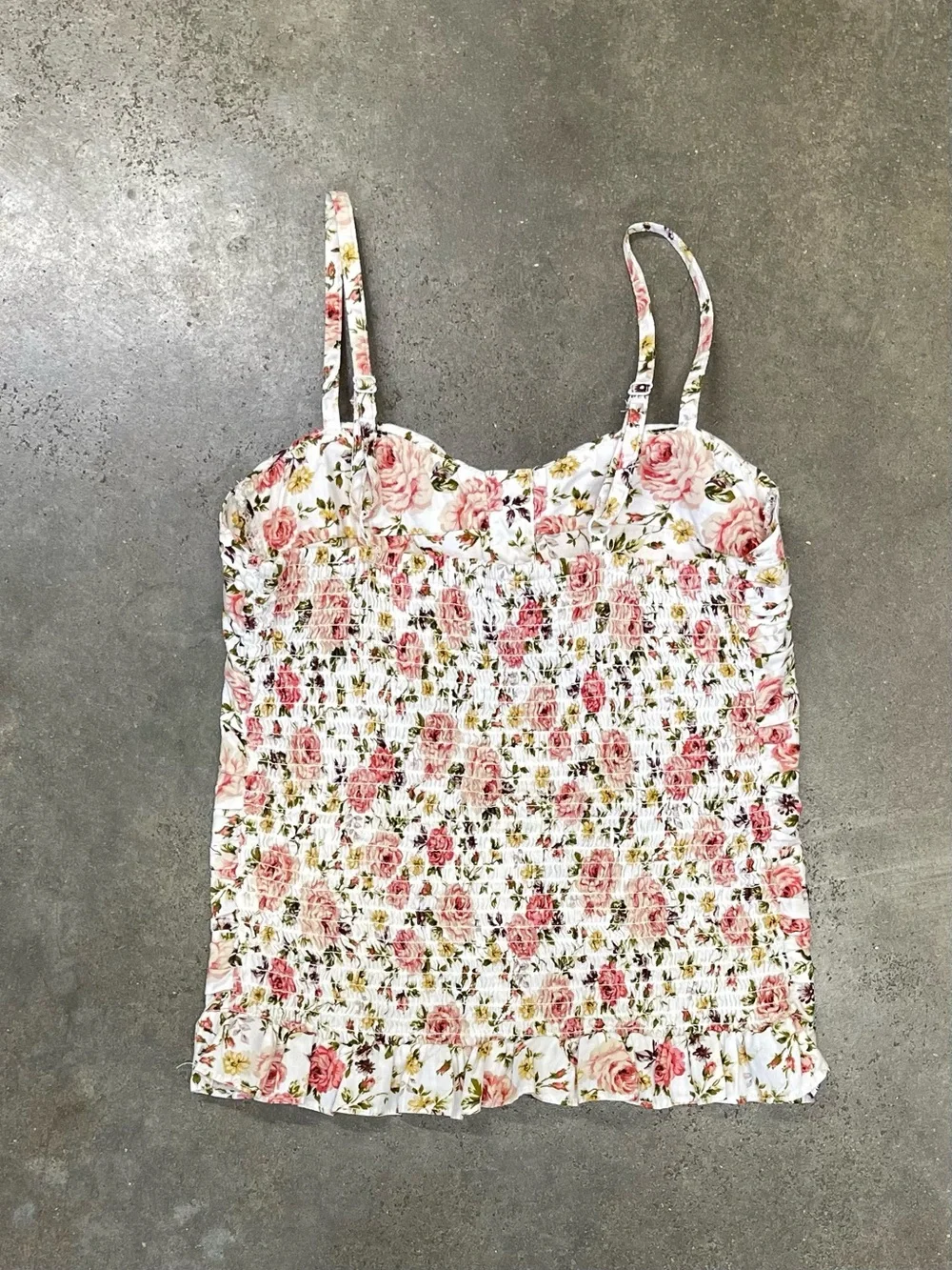Poetry Floral Bustier Cami Ruched Coquette Cottagecore Y2K - Picture 5 of 8